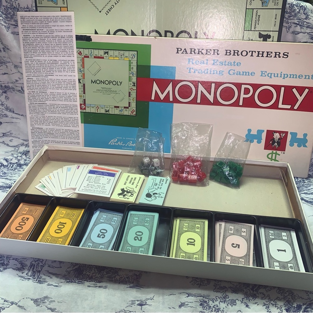 Vintage!  Monopoly - Parker Brothers Real Estate Trading Game - 1960s - Complete